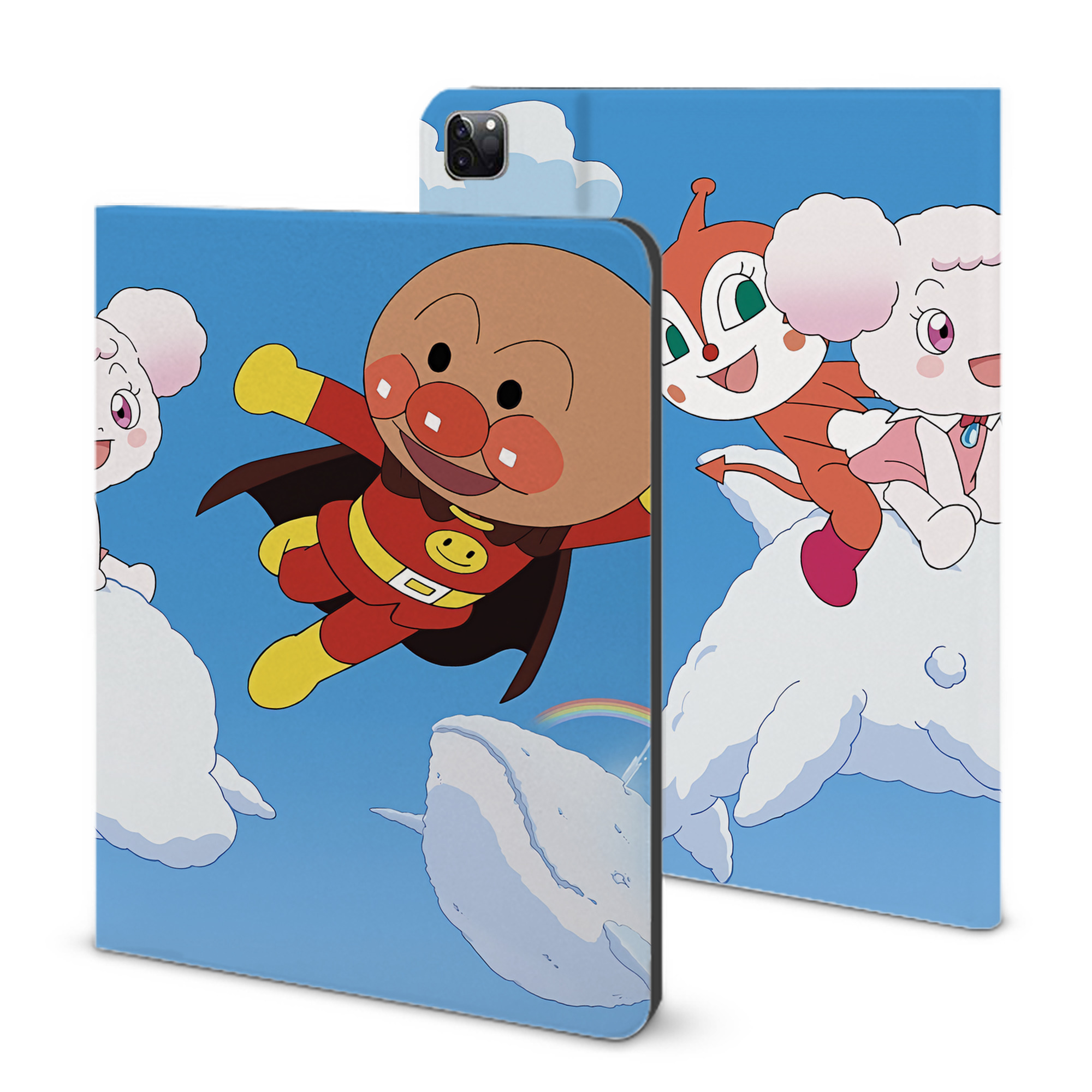 （画像用） アンパンマン Anpanman IPad ケース ブック型 PUレザー TPU 耐衝撃 軽量 薄型 ペン収納なし 全面保護 IPad 各モデル対応